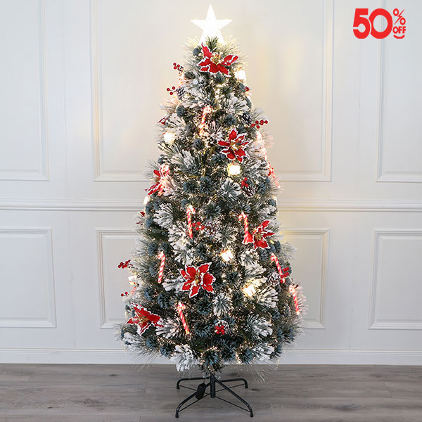 <h4>Fiber Optic Christmas Tree With Decorations<br>
